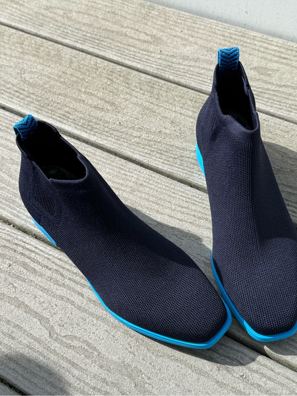 NEW VIVAIA Square-Toe Water-Repellent Ankle Boots Ryan Pro Black/Blue Size 39.5 - Picture 4 of 6
